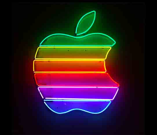 Apple logo neon