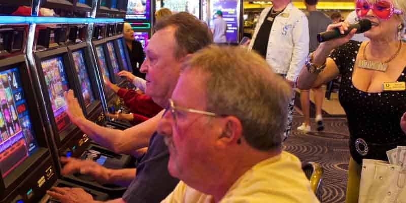 Slot players in a casino