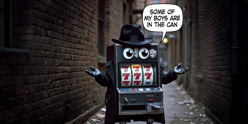 Shady slot machine in alley